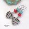 Turquoise Red Coral Pewter Filigree Heart Earrings, Sundance Southwest Style, Valentine Jewelry Gifts for Wife-Mom-Girlfriend product 2